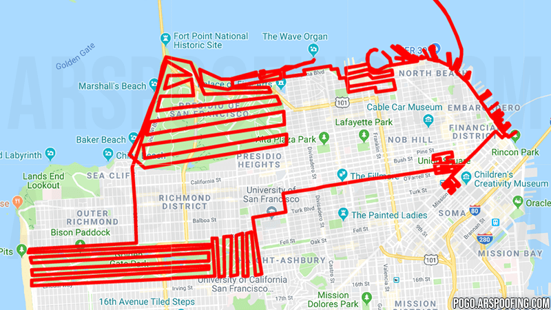 San Francisco Pier 39 GPX Map